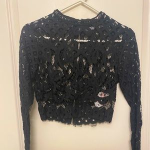 NWT Missguided black lace crop top